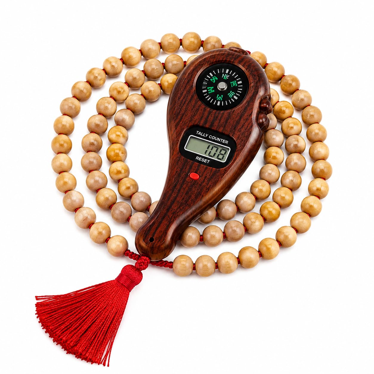 BhagyaG Tulsi Mala with Digital Jaap Counter & Built-in Compass | 108 Beads Natural Tulsi Wood Prayer Mala | Handheld Mantra Counter for Meditation, Yoga, Pooja & Spiritual Practice-picture-20