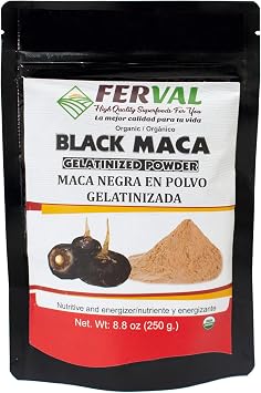 Ferval - Black Maca Powder Bag of 8.8 oz - Superfood from the Andes of Peru - By Iky Store