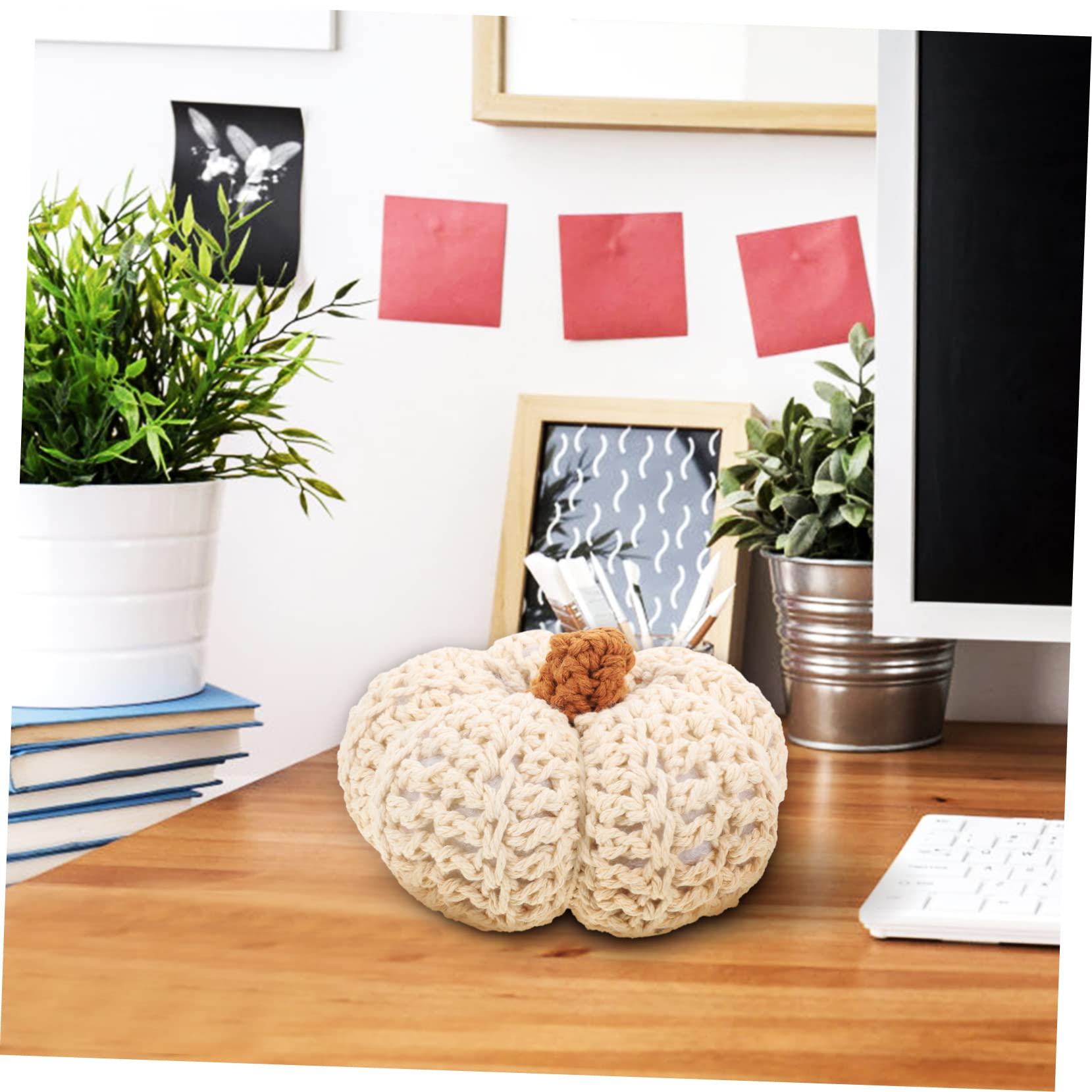 2pezzi Decorazione Cotone Intrecciato Forma di Zucca per Camera da Letto Accessorio da Tavolo per Festa del Ringraziamento e Decorazioni Autunnali Ottima Idea