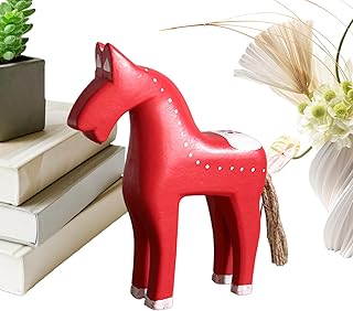 馬の像 ホームデコレーション - 木製 動物 コレクション 装飾 置物 - 小型 馬 フィギュア - 家族 友達 大人 女性 休日 室内 ホームオフィス 書斎 寝室 リビングルーム プレゼント 贈り物