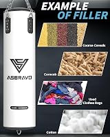 ASBRAVO 4 lábas nehéz ütőzsák szett 12 oz kesztyűvel MMA Muay Thai edzéshez - White 8