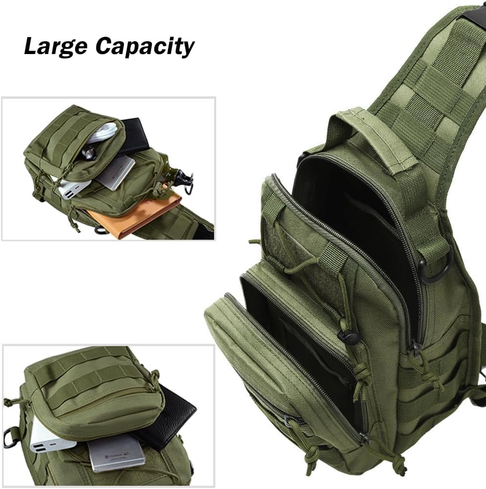 NuCamper Tactical Sling Bag Pack Military Rover Shoulder Backpack Molle Assault Range Bags Men's Chest Pack for Hiking,Travel - Image 6