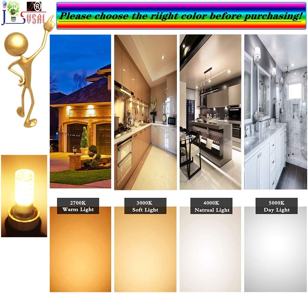 4-Pack,Non-Dimmable JCD GY6.35 LED Light Bulb,AC 120V 4W,Natrual White 4000K 420 Lumen,360° Beam Angle, 35W Equivalent, G6.35/GY6.35 Halogen/Xenon/Incandescent Replacement Bulb