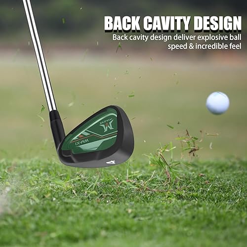 Vista 4 de MAZEL WM-X1/2 Hierros individuales para palos de golf para hombres 1,2,3,4,5,6,7,8,9, Pitching Wedge, Approach Wedge, Sand Wedge con ejes
