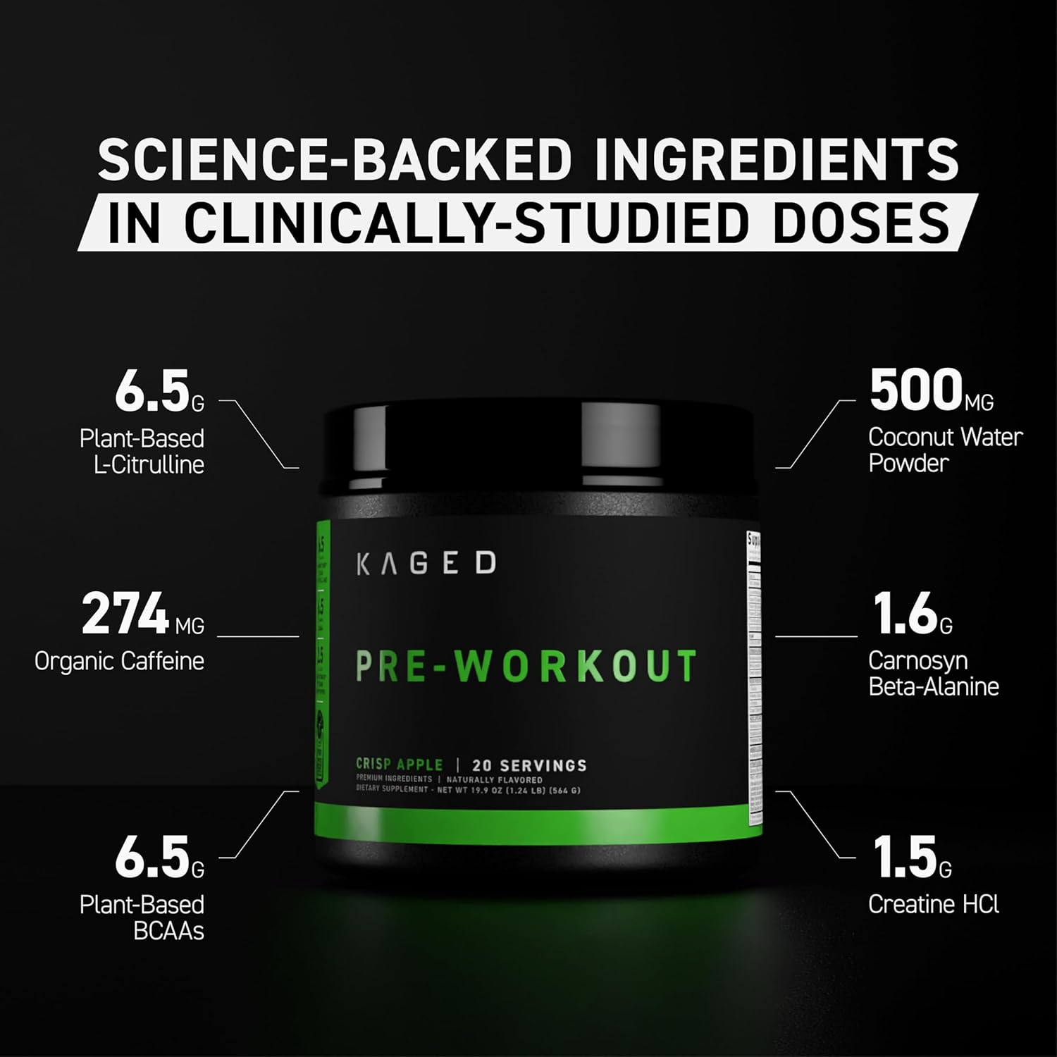 Kaged Original Pre Workout Powder | Berry Blast | Pre-Workout with Creatine, Beta Alanine, L-Citrulline, BCAAs | 274 mg Organic Caffeine | Pre Supplements for Men & Women | 20 Servings - Image 2