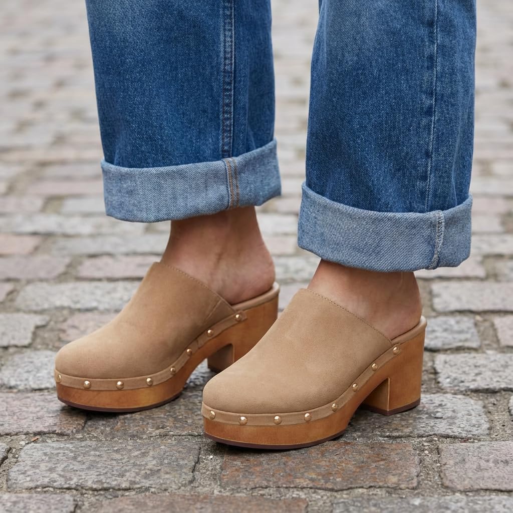 CUSHIONAIRE Women's Gibbons Faux Wood Clog with Memory Foam Padding, Wide Widths Available - Image 3