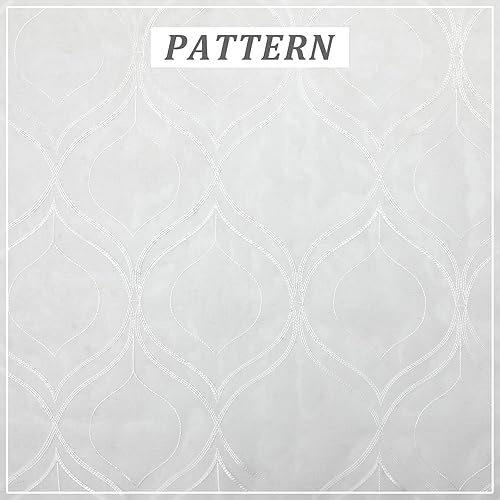 Miniatura 6 de VISIONTEX Paneles de cortinas traslúcidas bordadas con enrejado marroquí, decoración francesa con bolsillo para barra, cortinas de gasa de tul para