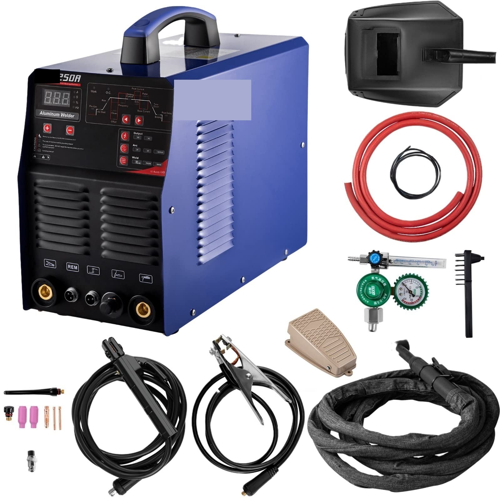 Spawacz aluminiowy AC/DC 200A MMA/ARC Maszyna spawalnia falownika 3in1 z cyfrowym panelem do wytwarzania naprawy Do użytku dla początkujących