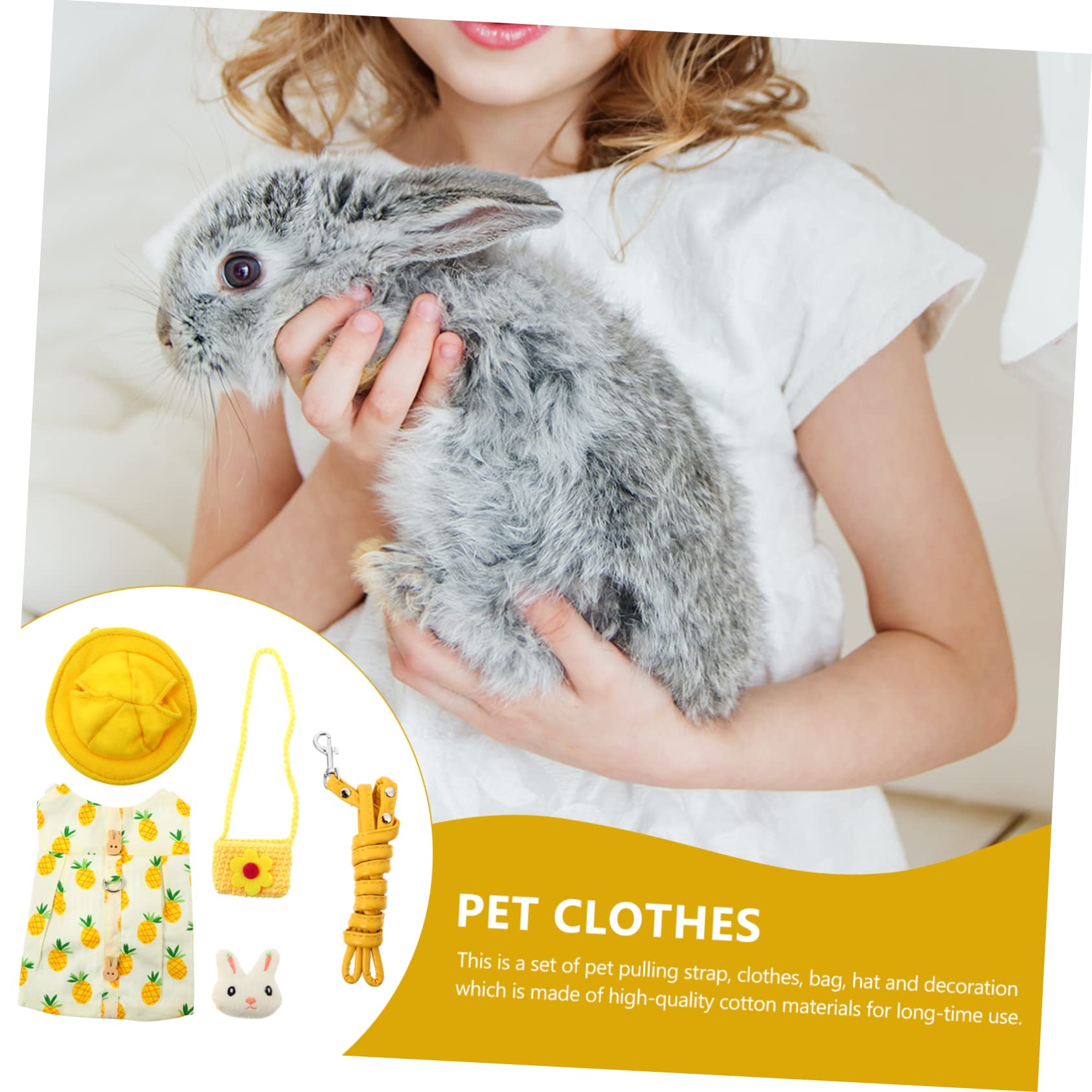 Angoily 3sätze Bunny Stripe Geschirr Haustiere Verstellbare Kaninchenleine Mit Niedlichem Hut Und Kleidung Für Kleine Tiere Wie Zwergkaninchen Weich Und Bequem Für Feiertagsoutfits