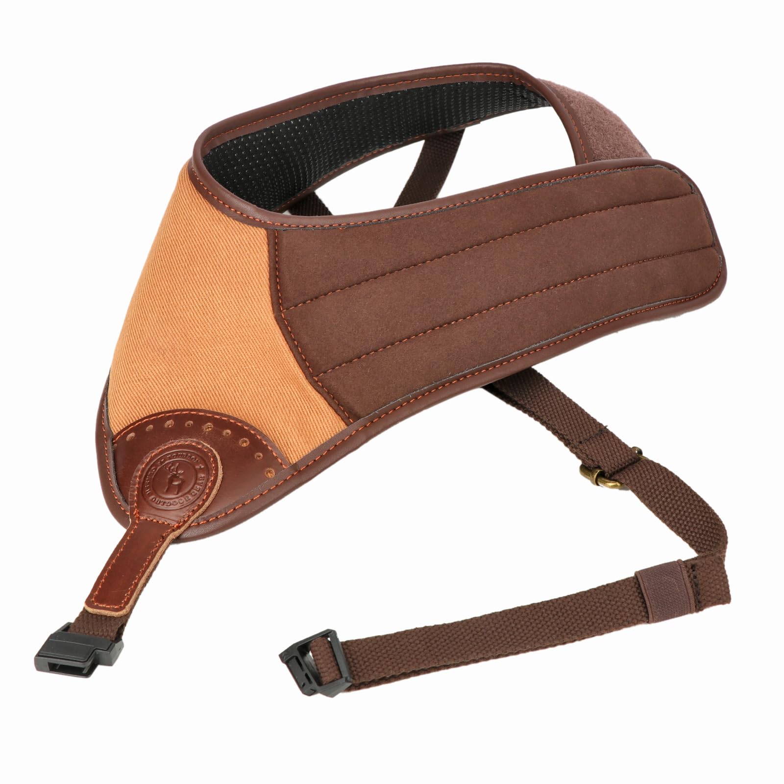 Almohadilla de retroceso de hombro de piel de lona ajustable para escopeta de rifle, almohadillas a prueba de golpes para deportes, tiro, caza