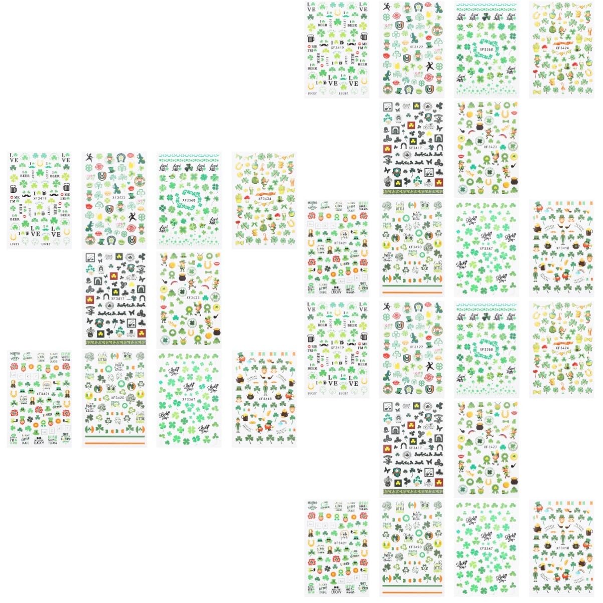 Beavorty 30hojas Pegatinas De De Uñas Autoadhesivas Para Día De San De Decoraciones De Festival Para Manicura Para Coloridos y Adornados Uñas Teléfonos y Tarjetas