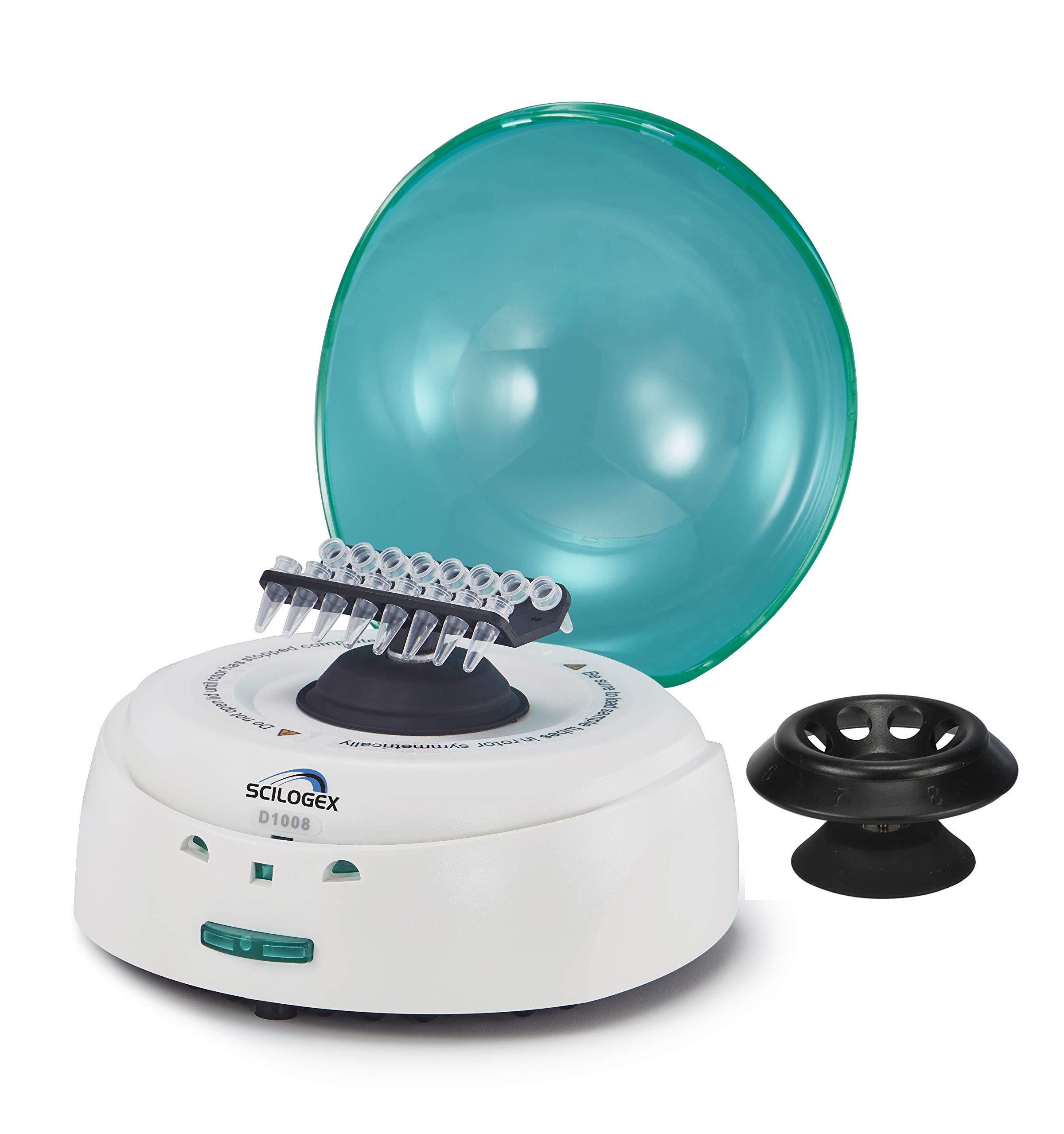 ScilogexEZee Mini Centrifuge – for 0.2/0.5/1.5/2.0mL Tubes & PCR8 Strips – 7,000 RPM Max Speed – Compact Benchtop Centrifuge with Timer – Green Lid