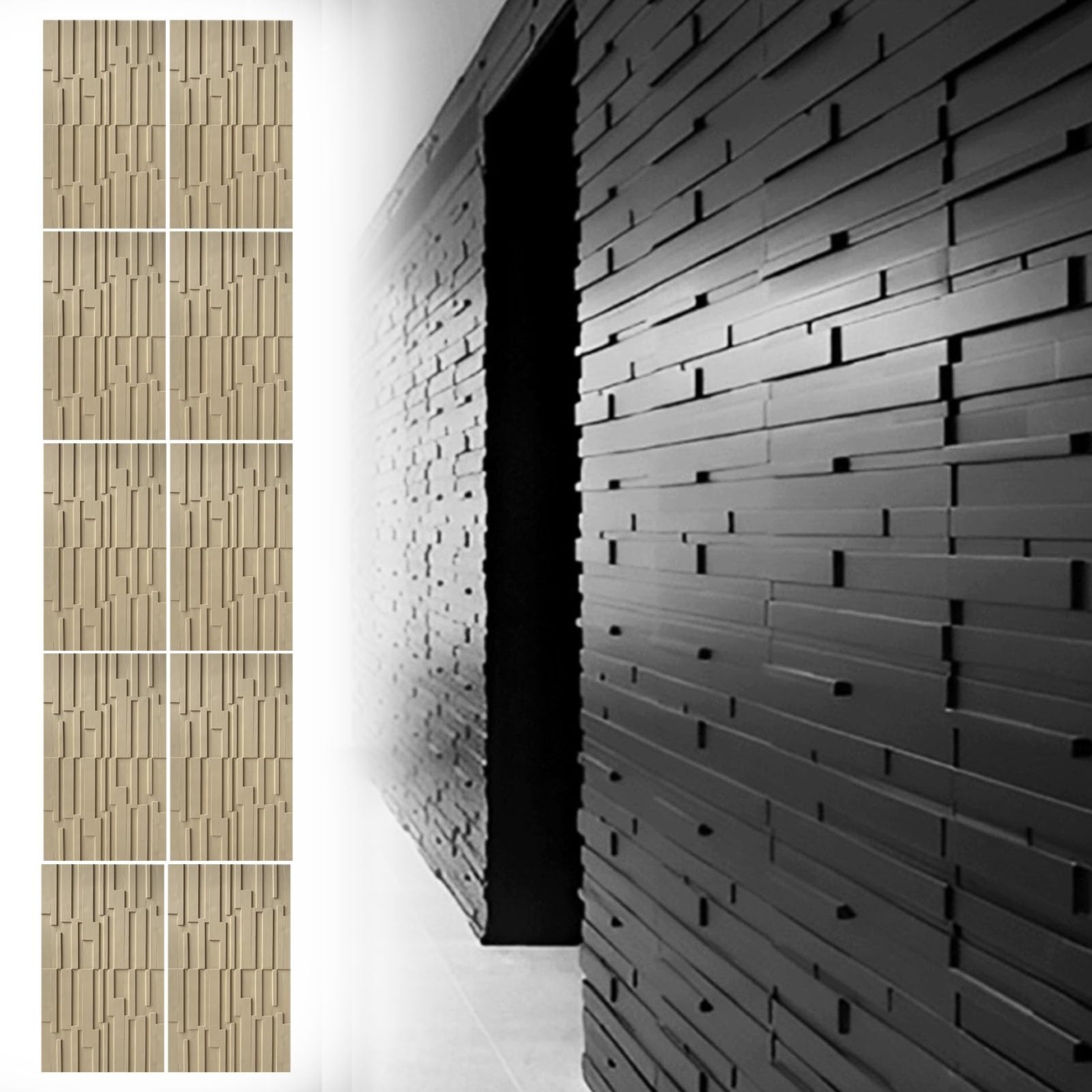 Panele ścienne 3D, wodoodporne, PU, dekoracyjna okładzina słojów drewna, łatwa instalacja, teksturowana deska, 61 x 122 cm, do salonu, sypialni, cecha ścienna