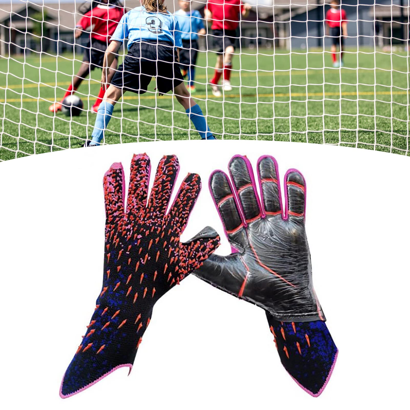 Soccer Goalie Goalkeeper Gloves Latex Anti Slip Football Gloves with Strong Grips Palms for Kids Boys (9)