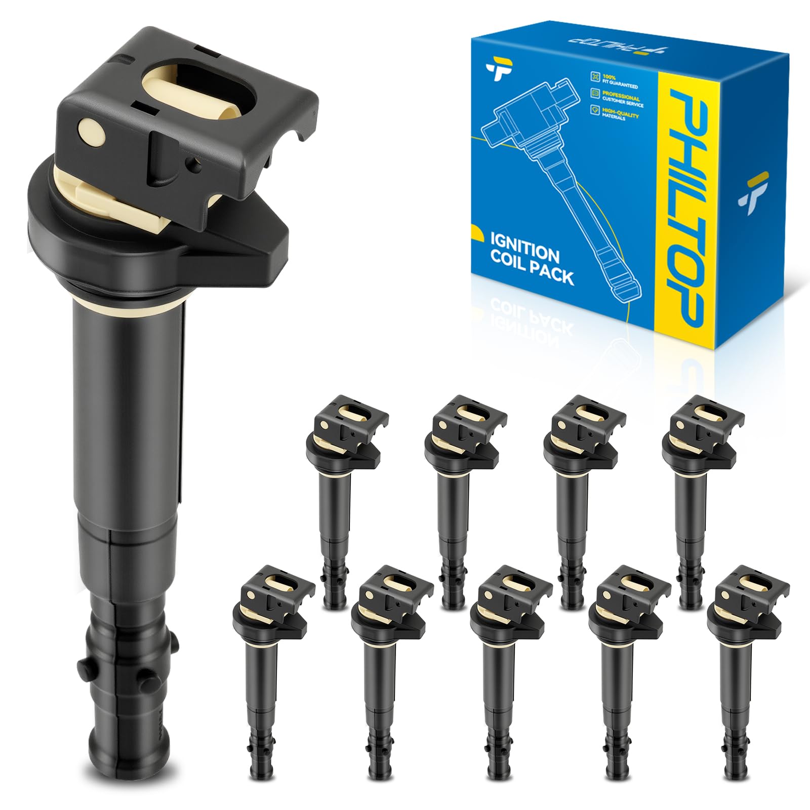 PHILTOP UF572 Ignition Coil Pack Fit for 2006-2010 BMW M5, M6