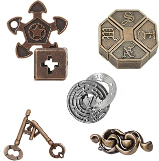 九连环 智慧玩具 难度6～2 环形拼图 拆解拼图 智力玩具 钥匙与魔法箱系列 成人 儿童 解谜 环形脑力训练-（5件套）