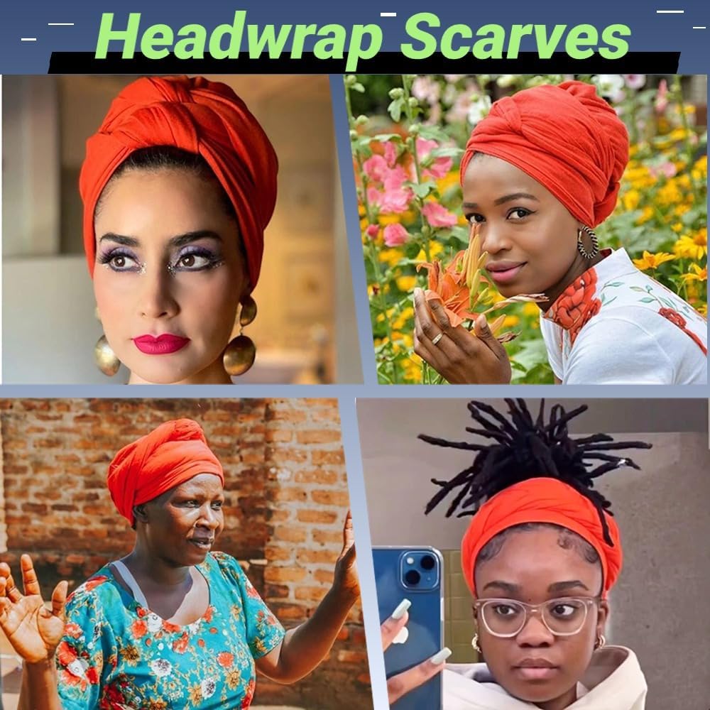 Head Wraps for Women Headwraps Long Hijabs Scarf Large Headscarf Tie Hair Wrap - Image 5