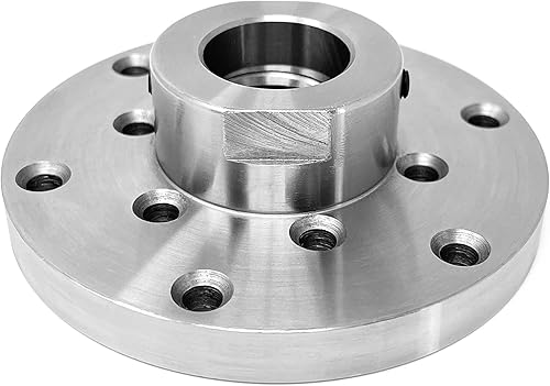 Miniatura 8 de Placa frontal de torno de madera de acero de 4 pulgadas, 1" x 8tpi RH roscada, con tornillos de fijación (para tornos de marcha atrás)