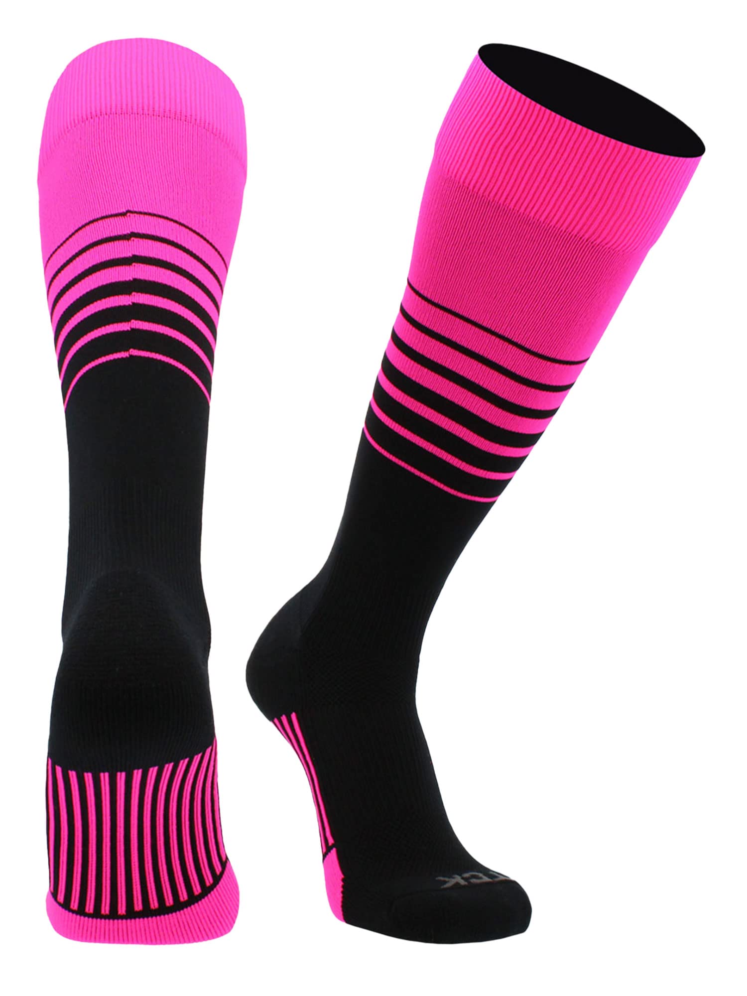 TCK Elite Breaker Striped Socks | Over-the-Calf Soccer Baseball Softball Socks | Extra Stretch for Shin Guards | USA Made