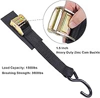 Vista 34 de Ayaport Correas de amarre con hebilla de leva de 6 pies y 2200 libras de resistencia a la rotura con ganchos en S para motocicleta, kayak