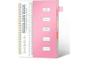 Regolden-Book 5 Subject Pink Notebook