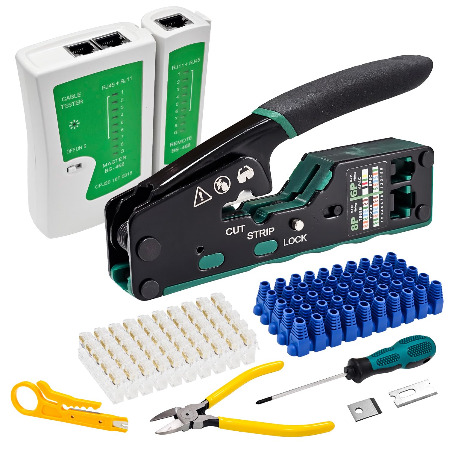 Kit de sertissage RJ45 Ethernet Cat5e Cat6 testeur câble réseau informatique complet