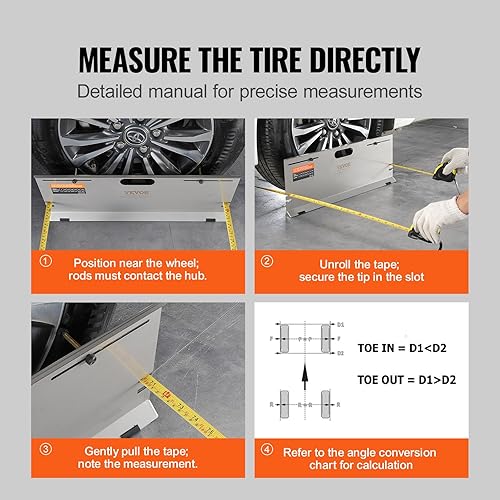 Miniatura 6 de VEVOR Herramienta de alineación de ruedas, paquete de 2 placas de punta de herramienta de alineación, placa de herramienta de medición de ángulo de