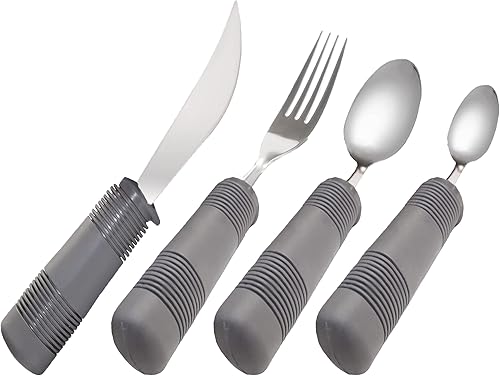 Rehabilitation Advantage Juego de utensilios con peso con asas de goma