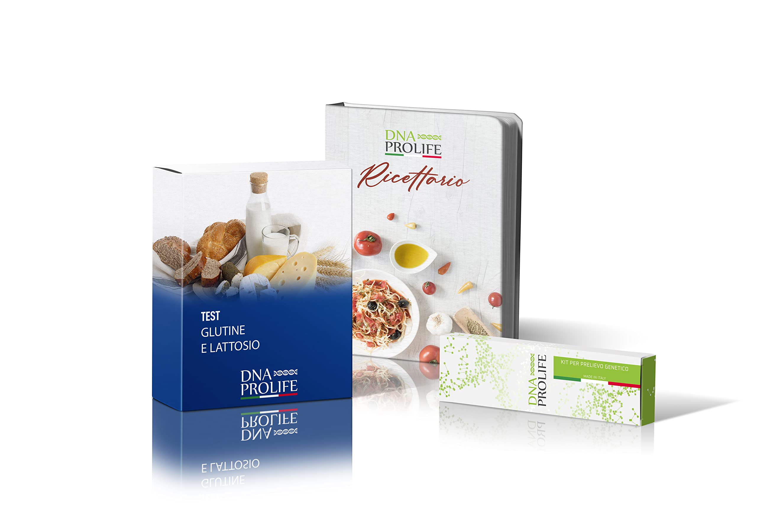 DIENNEA Prolife - Test per Intolleranza a Glutine e Lattosio con Ricettario di 300 Pagine - Scopri come migliorare il tuo benessere - Made in Italy