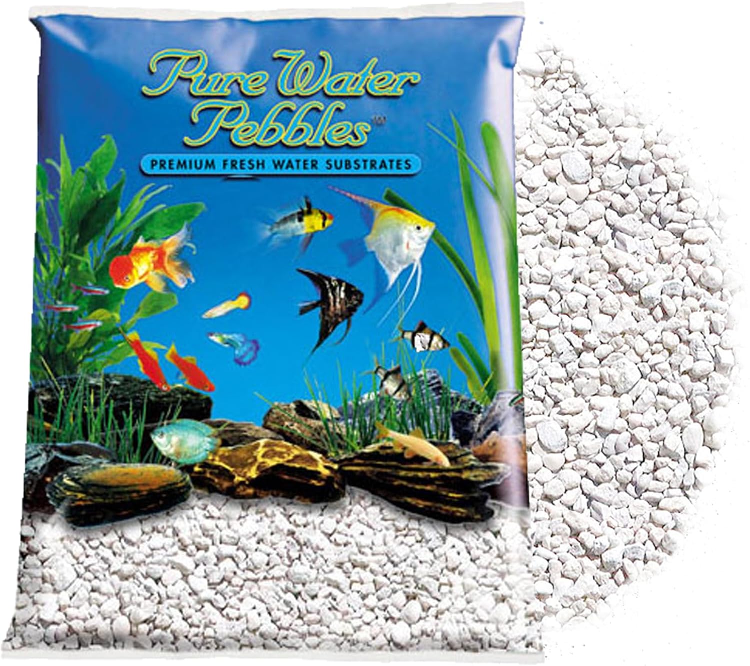 Pure Water Pebbles Snow White Aquarium Gravel - 25 lbs - Non-Toxic, Colorfast, Vibrant Substrate for Aquariums, Terrariums, Ponds & Crafts