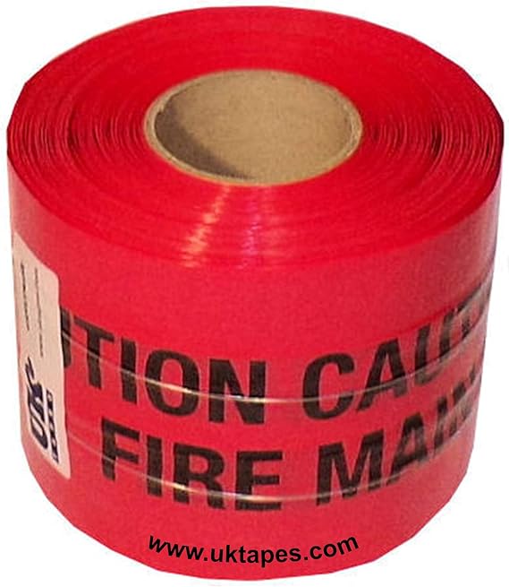 CAUTION FIRE MAIN BELOW detection tape WAVEYWIRE brand underground