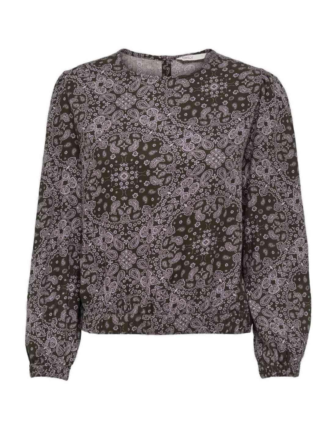 Only Blusa Manga Larga Estampada de Mujer