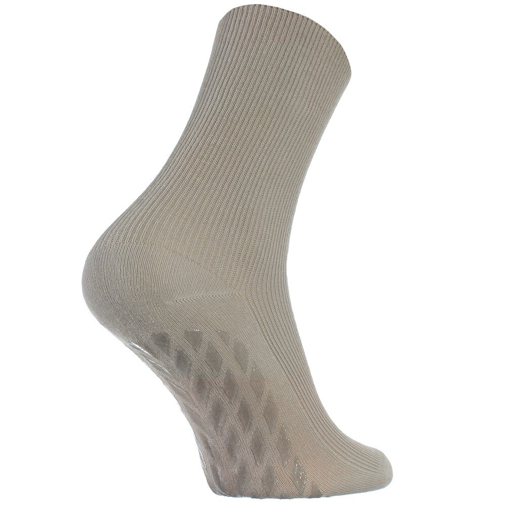Rainbow Socks - Women Men Cotton Diabetic Elastic Loose Non Slip Socks - 4 Pairs - Black White Beige Grey - Size EU 42-43 / UK 8.5-9.5 / US 10-11