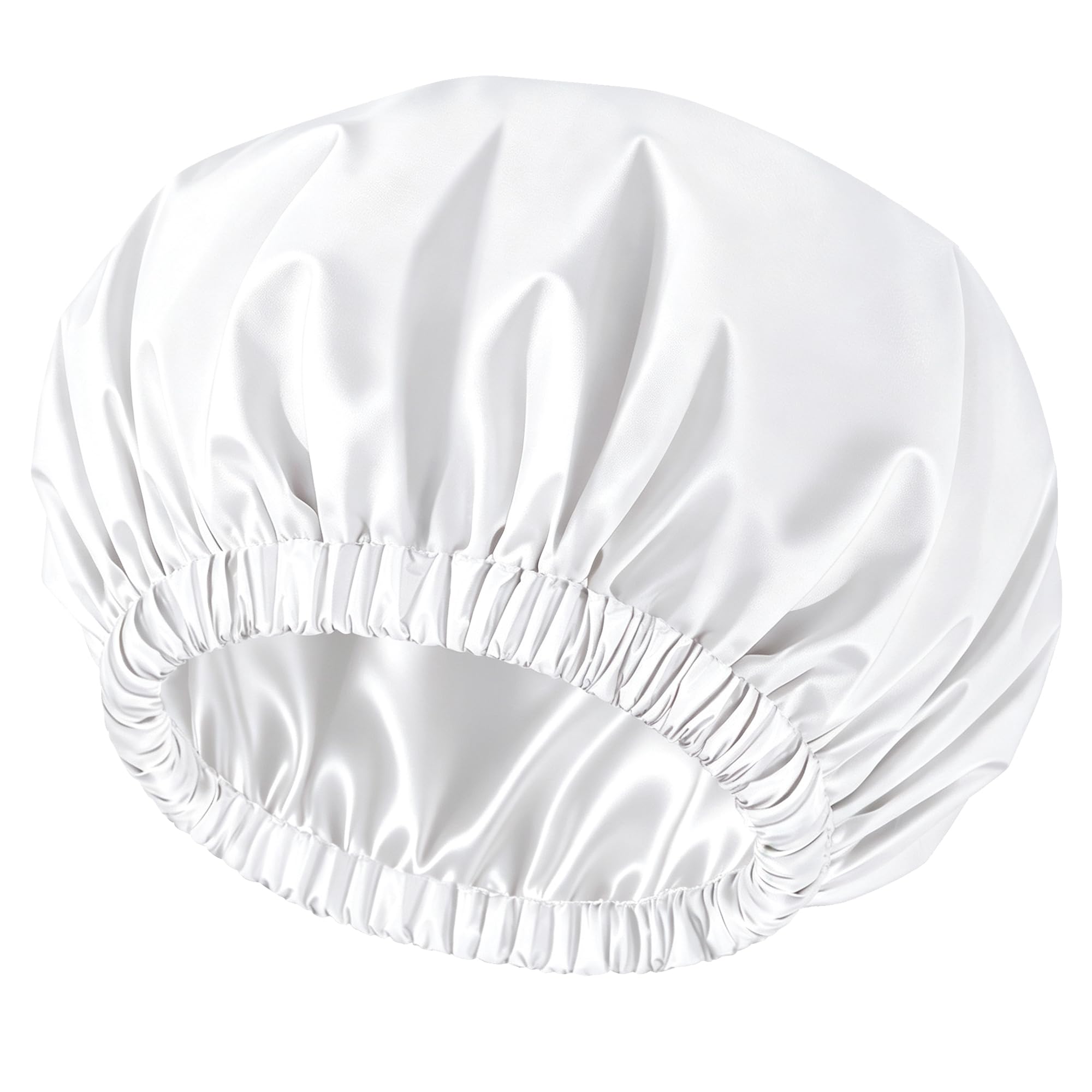 Satin Shower Cap for Women - Waterproof & Reusable -17