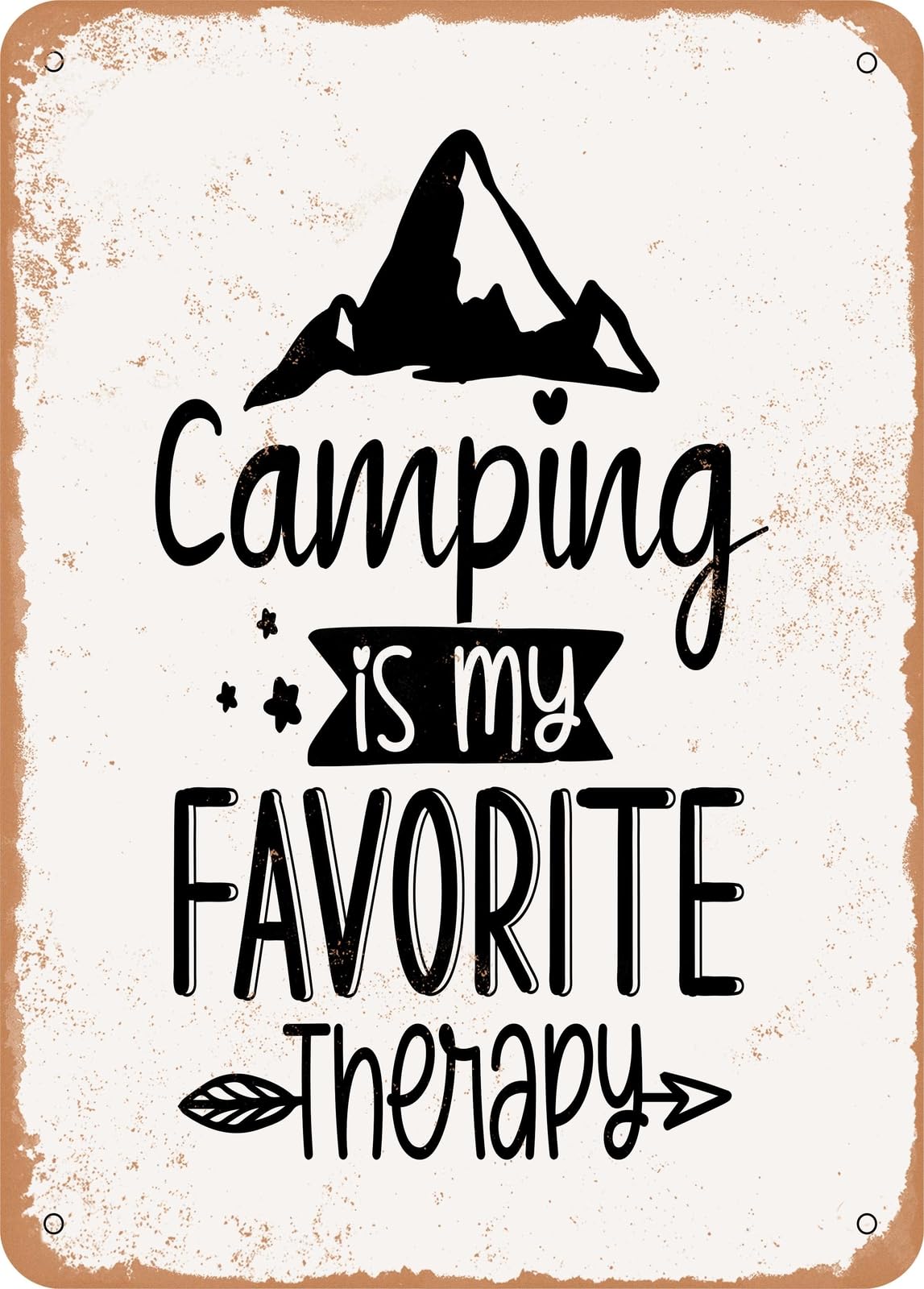 Metal Sign - Camping is My Favorite therapy - Vintage Rusty Look home decor