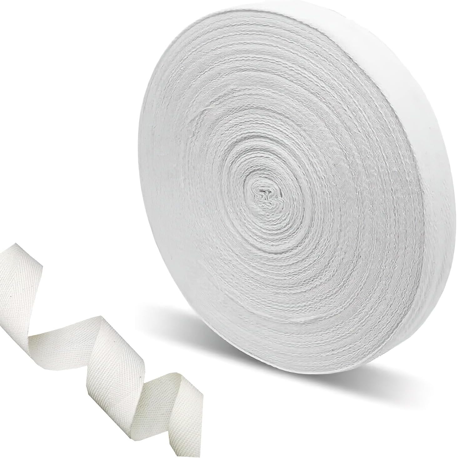 VEGCOO 20 mm Roll of Cotton Ribbon, 30 m Herringbone Cotton Twill Tape for Sewing, Webbing Sewing, Cotton Ribbon, Knitting Accessories for Craft, Crafts, Sewing (Ecru)