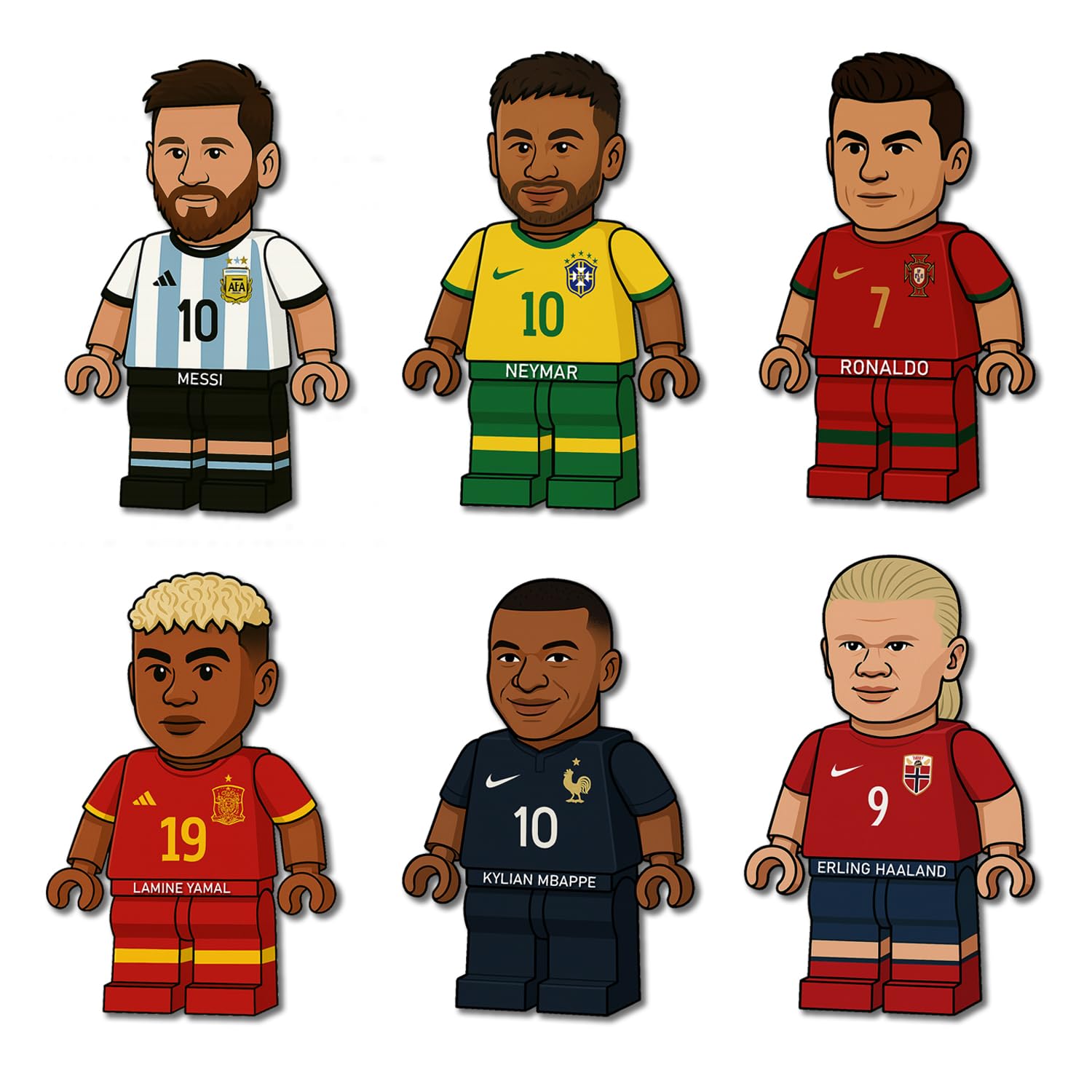 Buy Footballer Fridge Magnets |Messi,Ronaldo,Neymar,Lamine,Mbappe