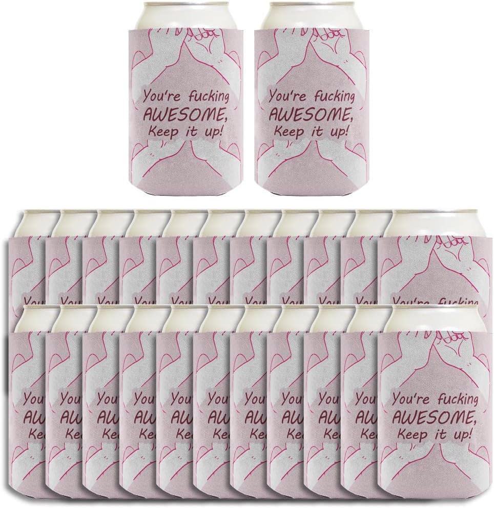 Boss Gifts For Women You're F-ing Awesome Keep It Up 96-Pack Ultra Slim Can Coolies Awesome: Home & Kitchen