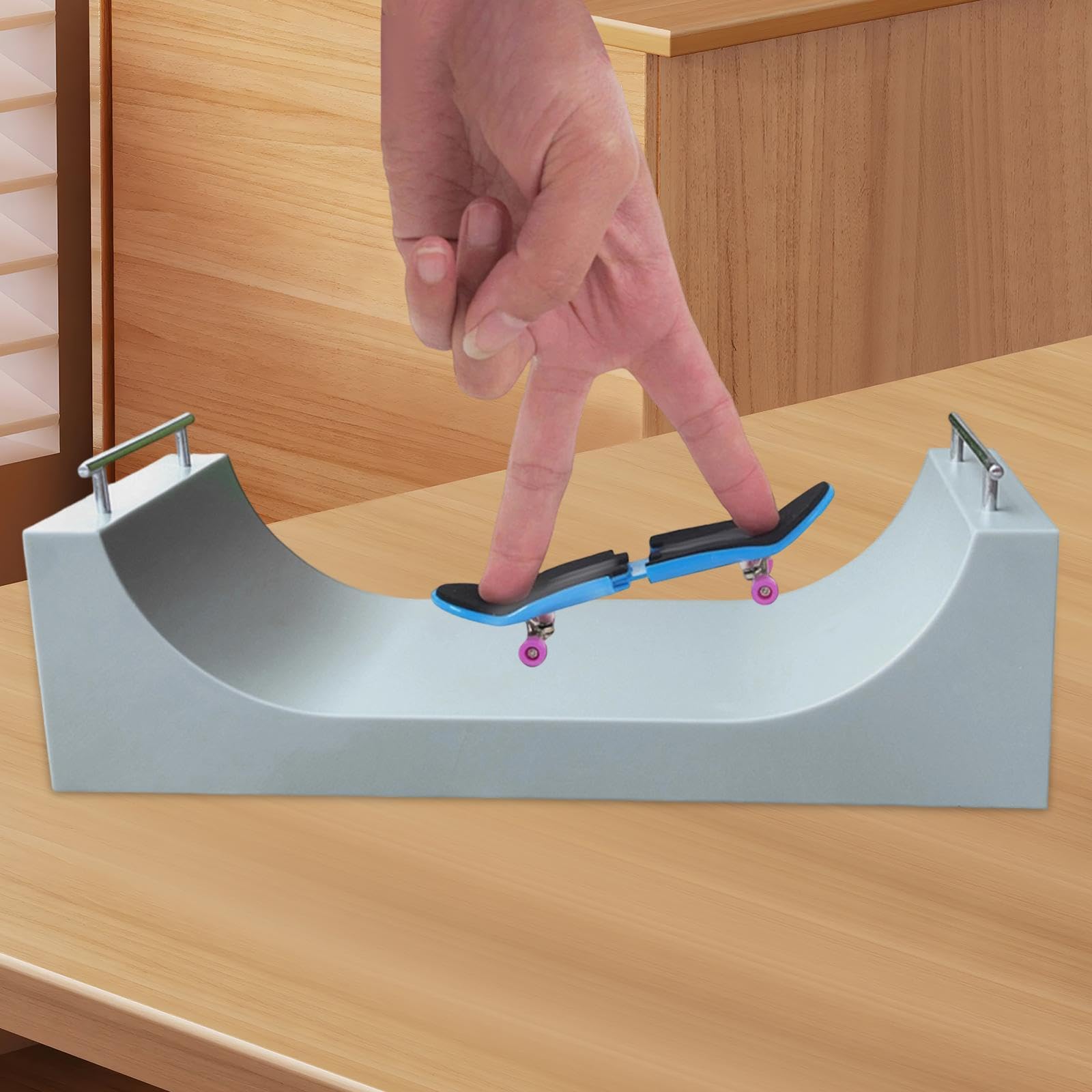 Mini Rampa per Skateboard da Dito in Lega di Plastica, Aiuta a Migliorare La Coordinazione Occhio-Mano, La Concentrazione E Le capacità Motorie Fini, U Ramp