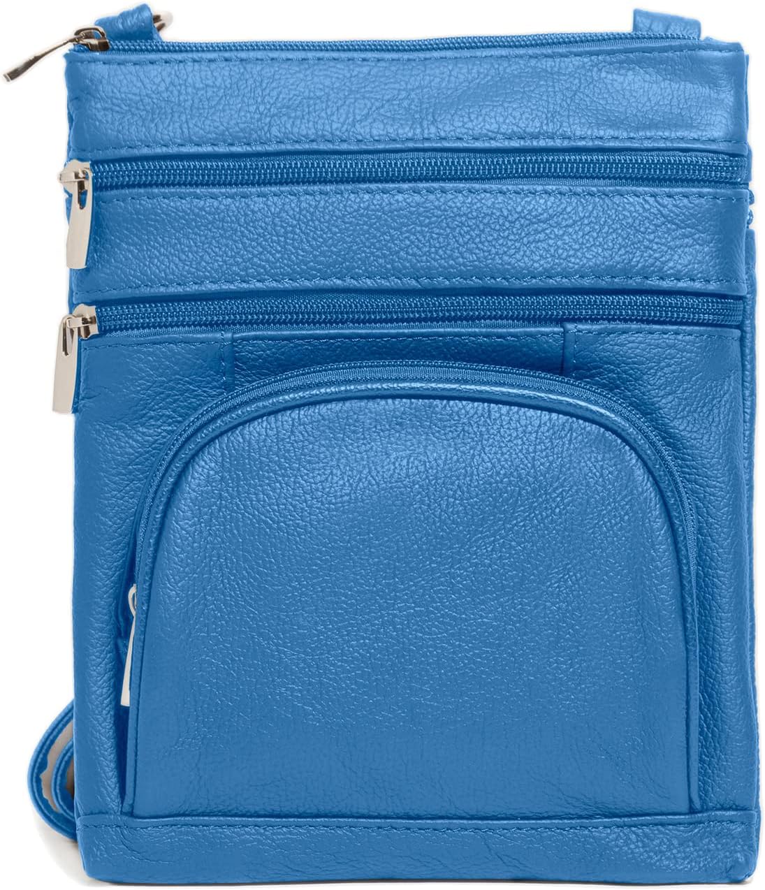 TOVOSOCrossbody Bag for Women, Genuine Leather Multi-Pocket Purse with Adjustable Strap, RFID Protection, Built-In Wallet