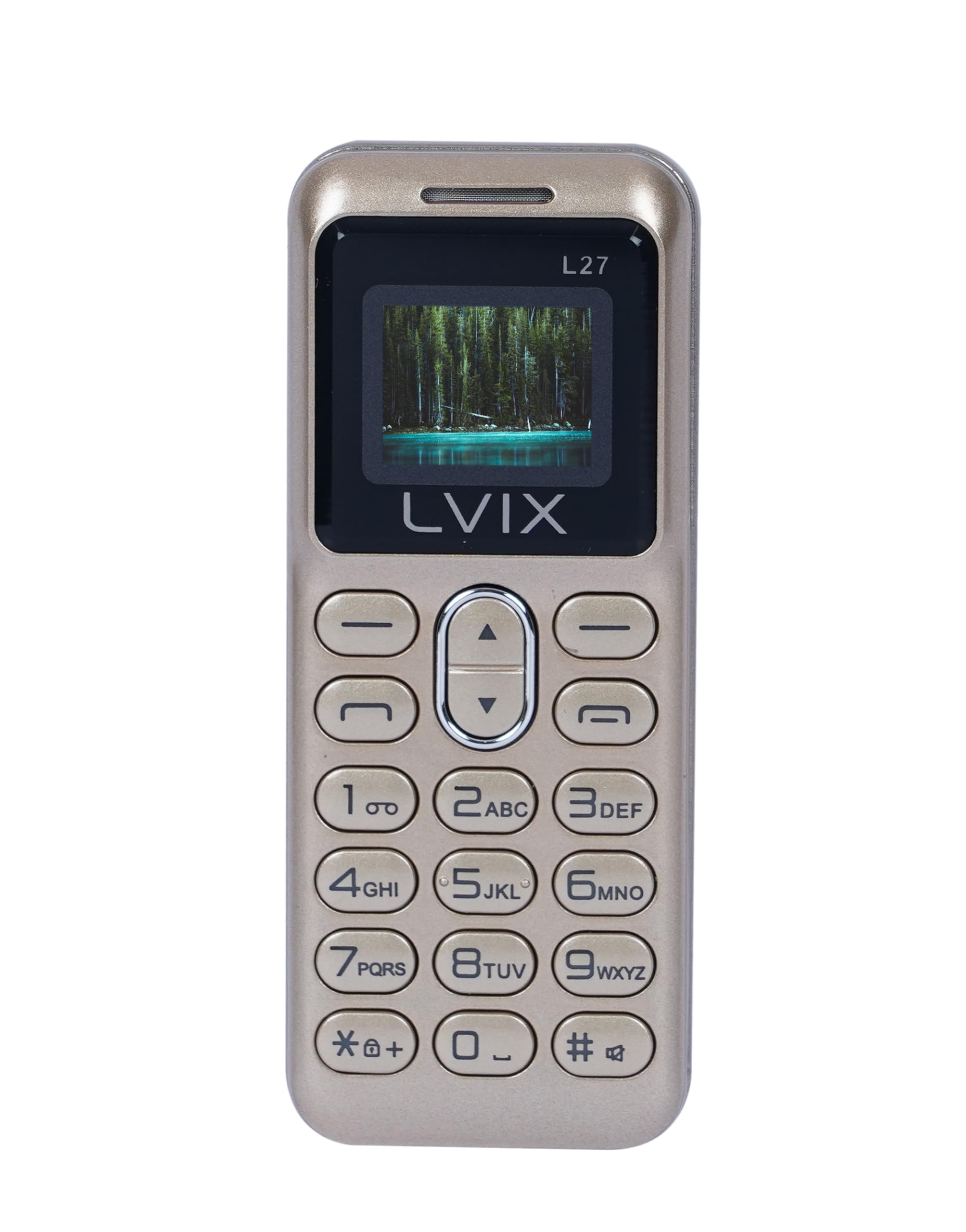 Foneme Lvix All-New L27 Mini Dual Sim |Keypad Mobile| with 0.66" Display| BT Dialer | Finger Phone| Voice Changer | Auto Call Recording |BigBattery |FM | Feature Phone | Gold