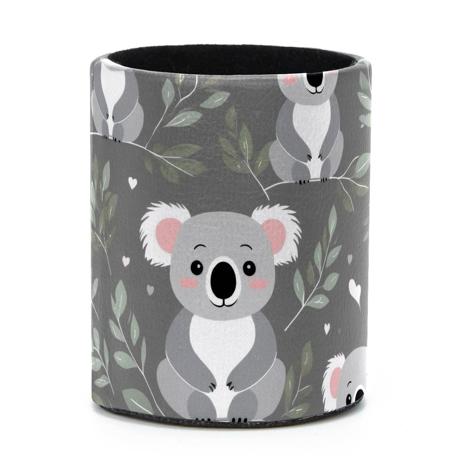 VAPOKF Round Pencil Holders for Desk, Cute Koala Pen Holders Pen Pot Makeup Brushes Storage Desktop Stationery Supplies Organiser for Home Office