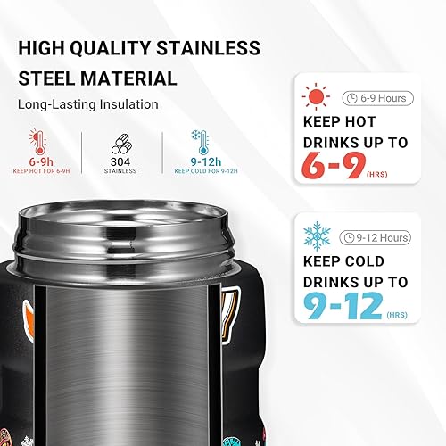 Miniatura 2 de Termo infantil de 17 onzas para comida caliente, termo de sopa con cuchara plegable, tarro de alimentos aislado para alimentos fríos y calientes,