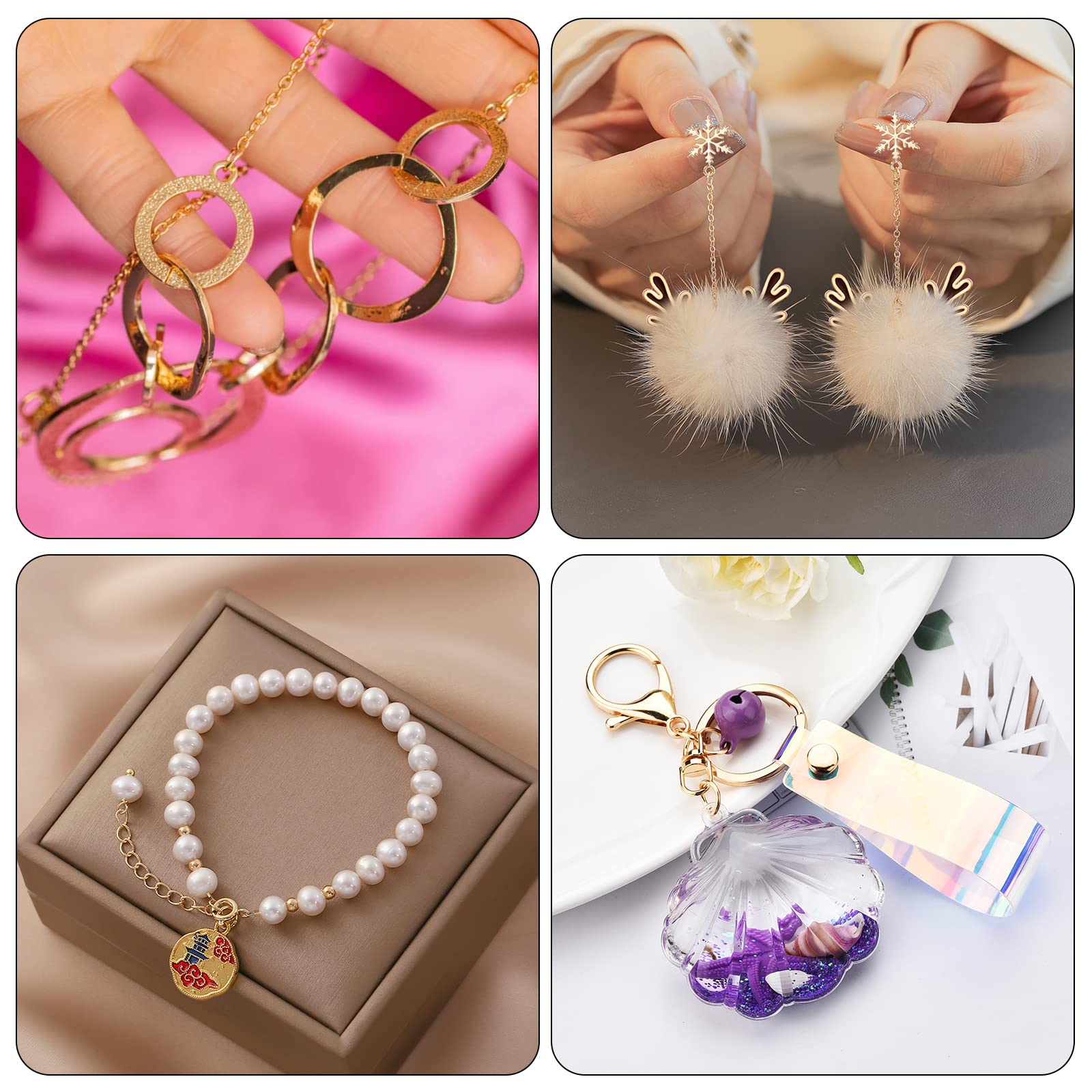 Kit Portachiavi Fai Da Te 1250 Anellini Per Bigiotteria Aperti