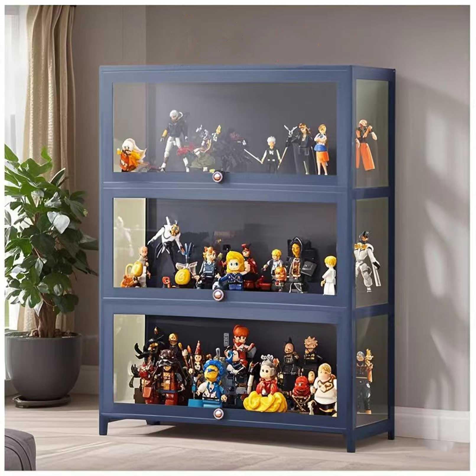 Display Cabinet Curio Cabinet with Acrylic Doors, Figures and Curio Collection Display Case, Floor Standing Clear Showcase for Living Room Bedroom,