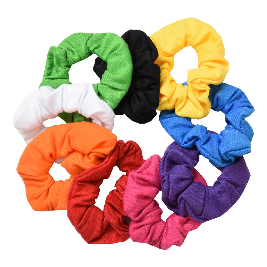 9 Pack Scrunchies Hair Ties (Bright Colors)