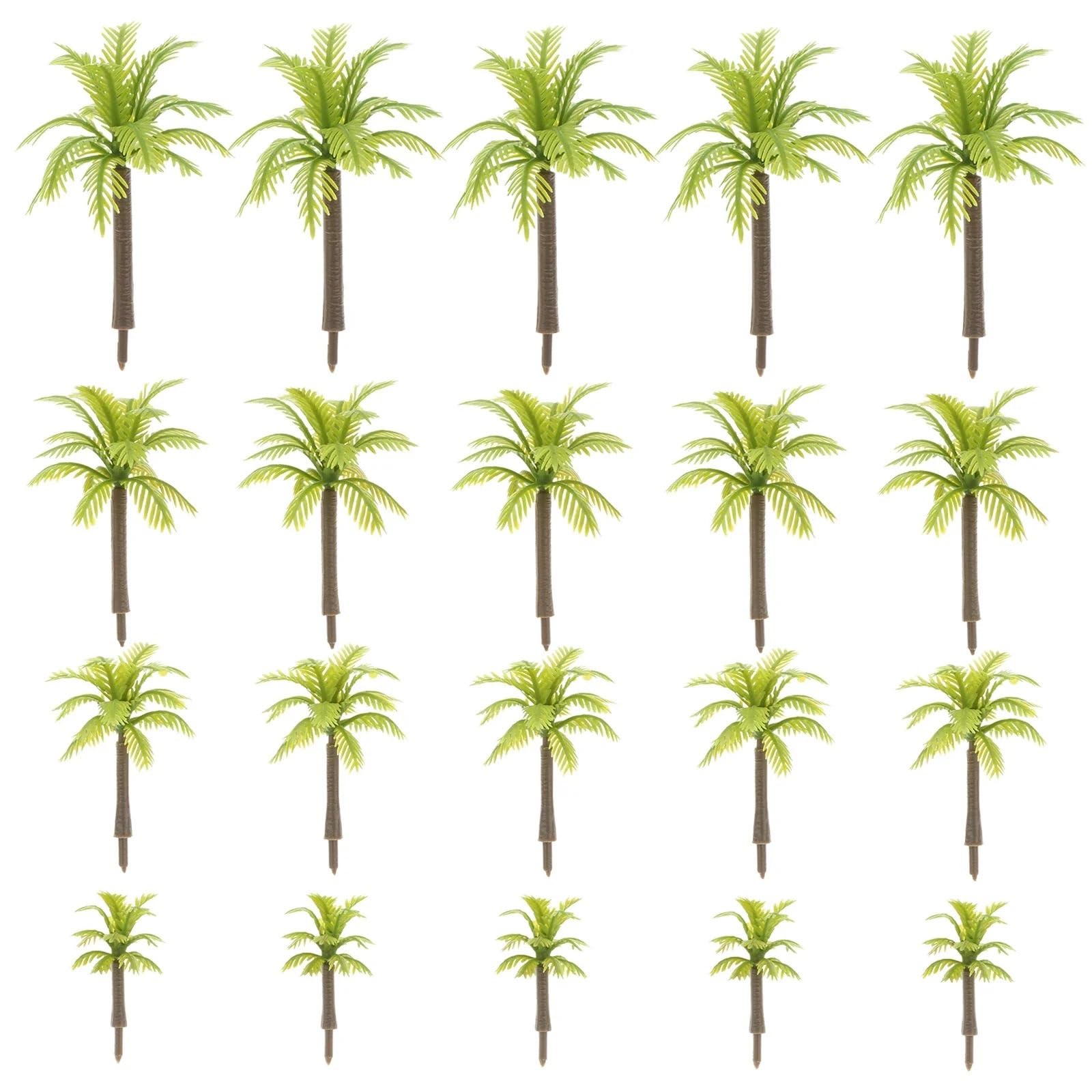 DUNSBY Model Trees 20pcs Mini Model Trees 3/4.5/5.5/7cm Plastic Artificial Rainforest Diorama Building Railways DIY Micro Layout