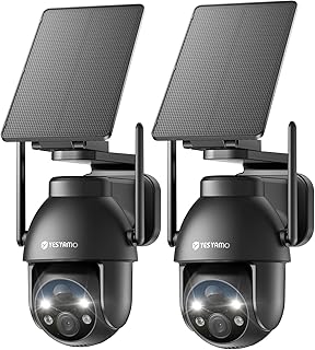 YESYAMO Wireless Outdoor Wi-Fi Camera with Solar Panel, External Battery Surveillance Camera, 360° PTZ, Colour Night Visio…