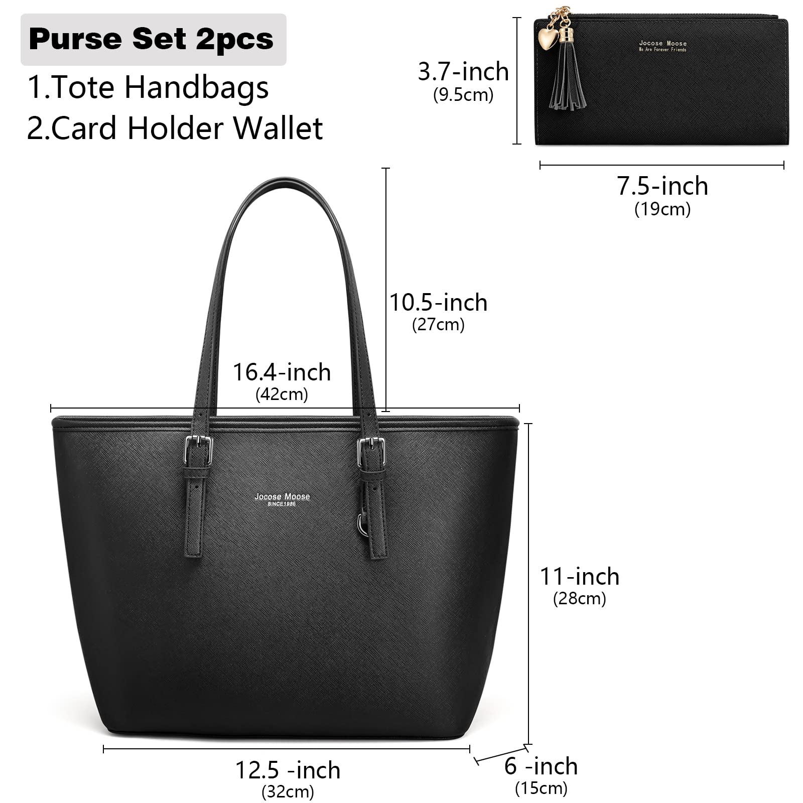 Jocose Moose Borsa Donna Tracolla Spalla Borse a mano Crossbody Clutch grande in pelle PU Pelle Progettista 2 Pezzi Tote