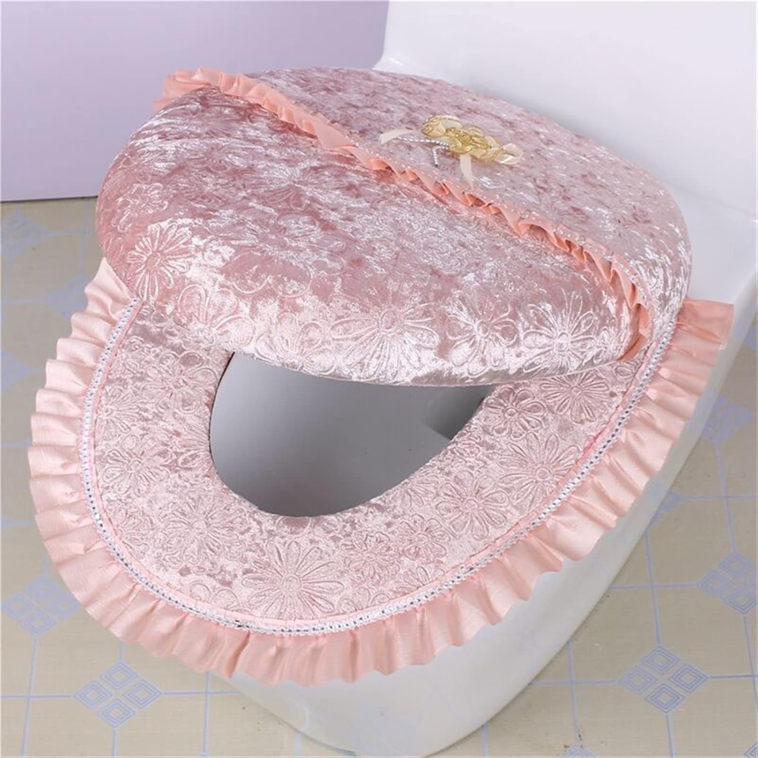 d Velvet Toilet Seat Cover Set Universal Toilet Cover Waterproof Toilet Seat Cover